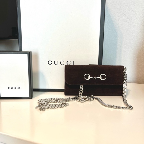 Gucci Handbags - 🐎 GUCCI HORSEBIT WALLET/CROSSBODY🐎 🤎BROWN SUEDE🤎